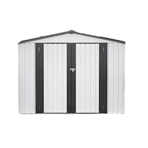 White 8 ft. W x 6 ft. D Metal Shed with 2 Lockable Doors (48 sq. ft.)