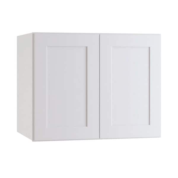 Home Decorators Collection Newport Pacific White Plywood Shaker Assembled Deep Wall Kitchen Cabinet Soft Close 30 in W x 24 in D x 24 in H