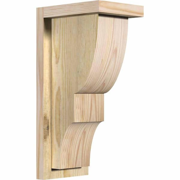 Ekena Millwork 6 in. x 8 in. x 16 in. Douglas Fir Ridgewood Rough Sawn Corbel with Backplate