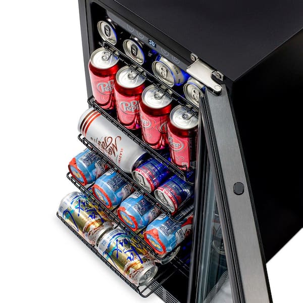 NewAir - 177-Can Beverage Cooler - Stainless Steel