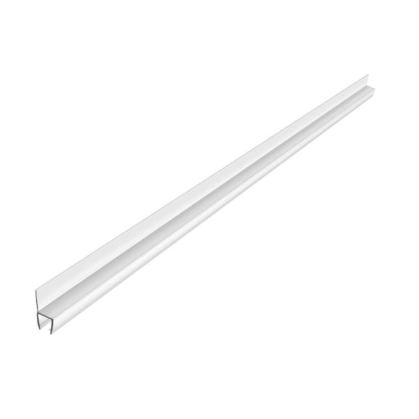 2 Pack Frameless Shower Door Side Seal Strips in Clear, Vertical Polycarbonate H Jamb Seals for 1/2 in. Glass Doors