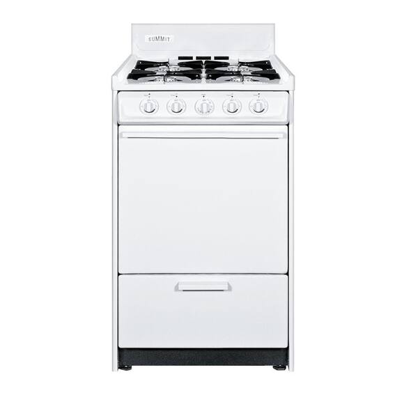 Summit Appliance 20 in. 2.46 cu.ft. Gas Range in White WNM1107E The