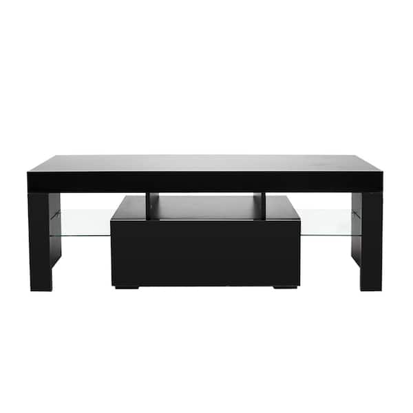 Outopee 51.18 in. Black TV Stand with 1 Drawer Fits TV's up to 56 in.