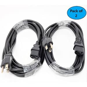 Micro Connectors, Inc 15 Feet Universal AC Power Cord UL Approved NEMA  5-15P to C13 Black/ 2-Pack M05-113UL15-2P - The Home Depot