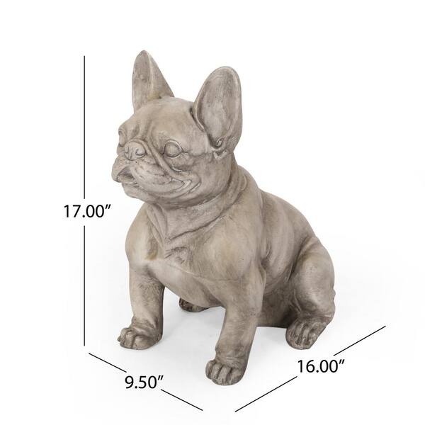 Unbranded - 17 in. H Gray Dog Garden Sculpture Garden Statues