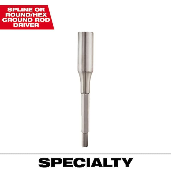 10 in. Spline and Round Hex Ground Rod Driver