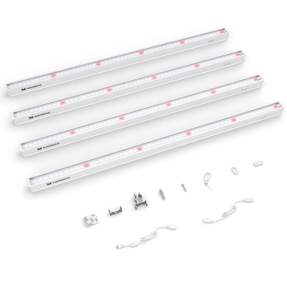 2 ft. Red-Enhanced Full Spectrum 5000K T5 LED Grow Light for Leafy Greens and Vegetables in White, 4-Pack price history on PriceWatchPro
