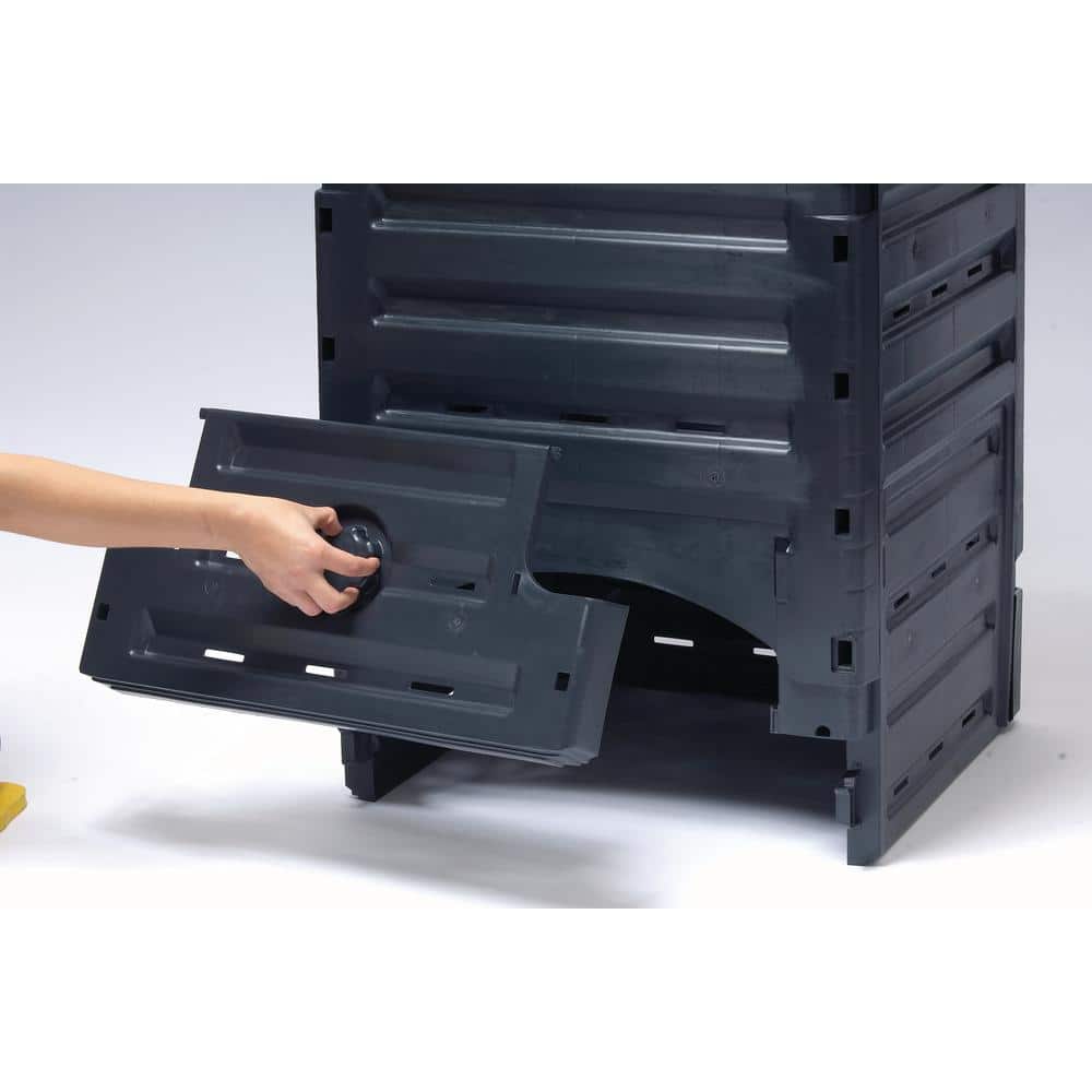 Eco-Friendly 120-Gal Polyethylene Stationary Composter with Latching Lid