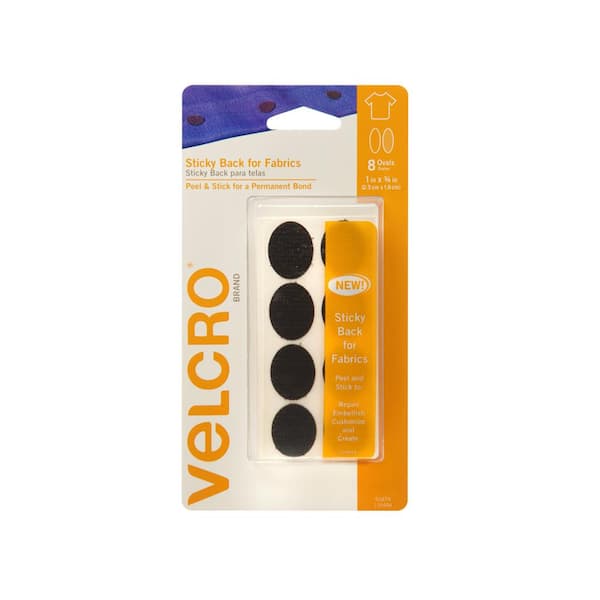 VELCRO Sticky Back for Fabrics Ovals, Black (8Count) 91879 The Home