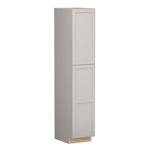 Shaker Full Overlay 18 in. W x 24 in. D x 90 in. H Plywood Assembled Pantry Kitchen Cabinet in Stone Gray