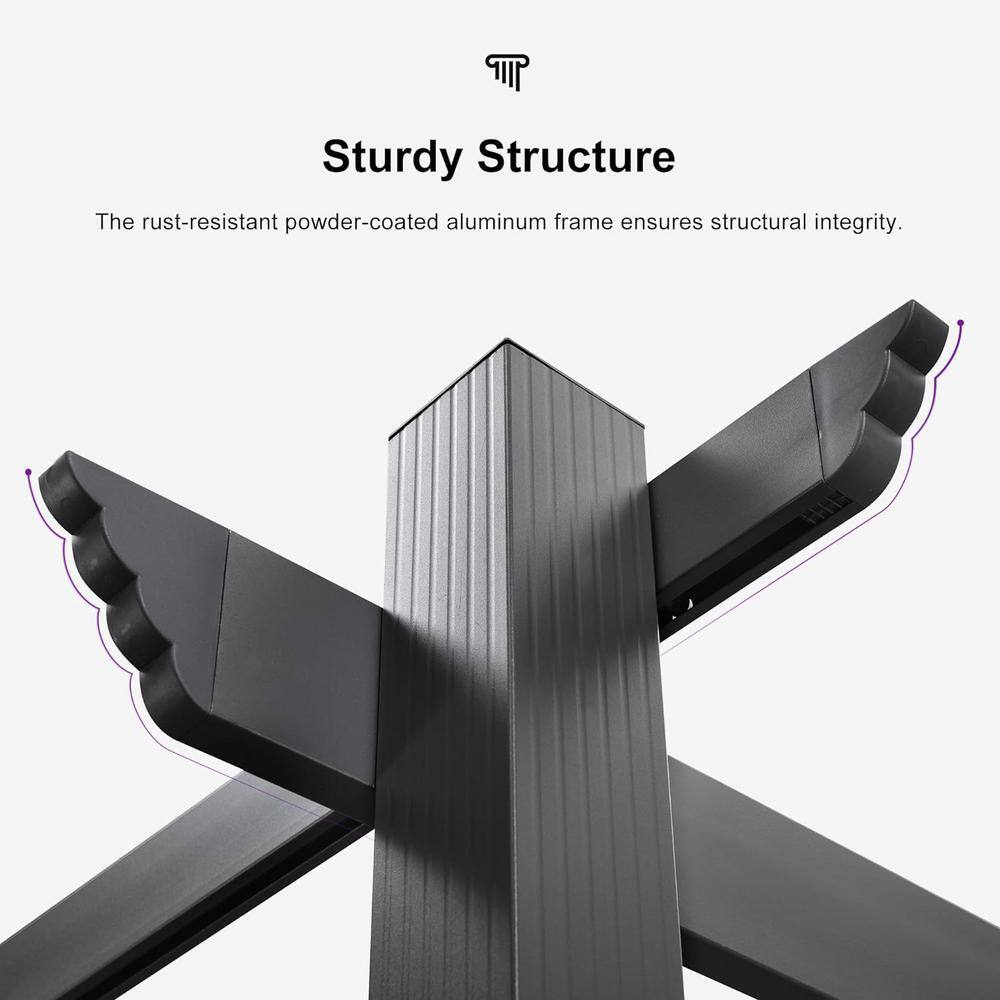 Gray Aluminum 9.5' x 13' Retractable Pergola with Canopy