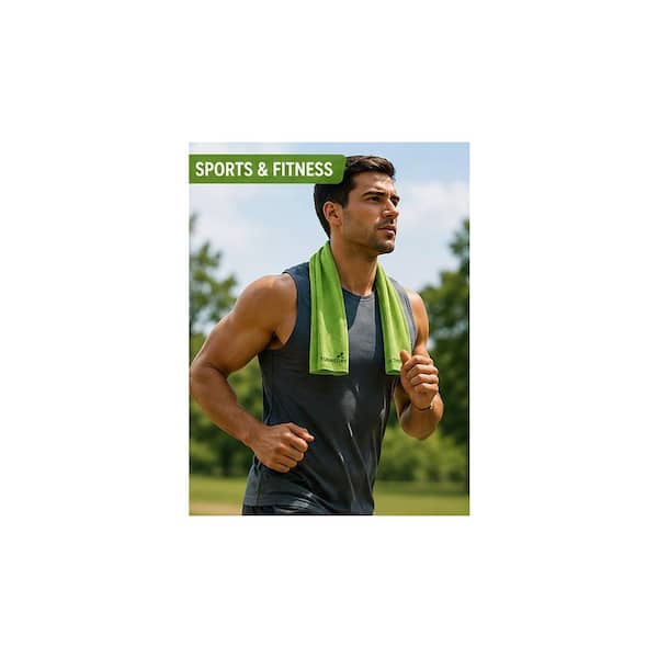 Starmist 32 in. x 16 in. Cooling Towel in Green 90004G - The Home