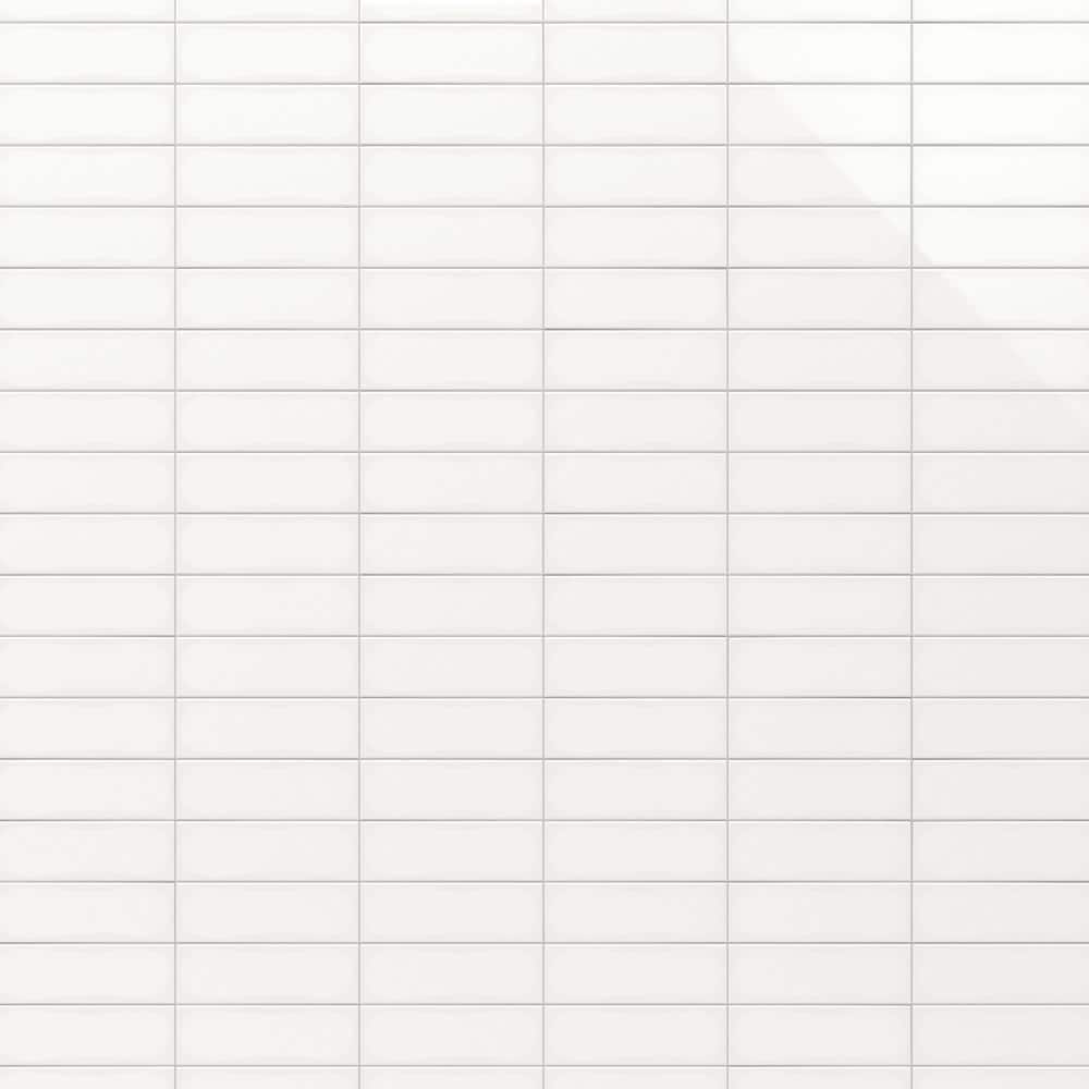 Remington White Polished Porcelain Subway Wall Tile 3.93 x 11.81 in