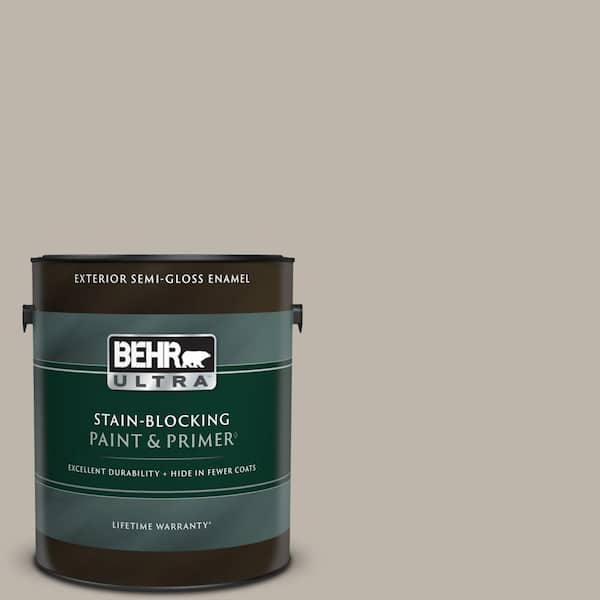 BEHR ULTRA 1 gal. Home Decorators Collection #HDC-CT-21 Grey Mist Semi-Gloss Enamel Exterior Paint & Primer