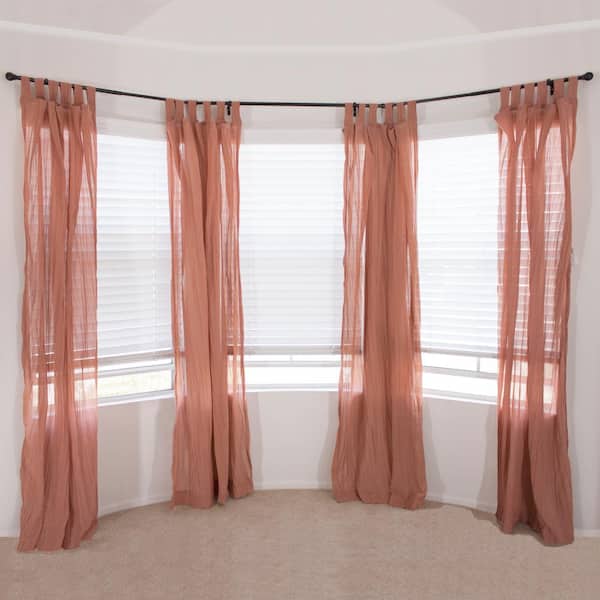 Bay Window Single Curtain Rod, Flexible Curtain Track Home Depot