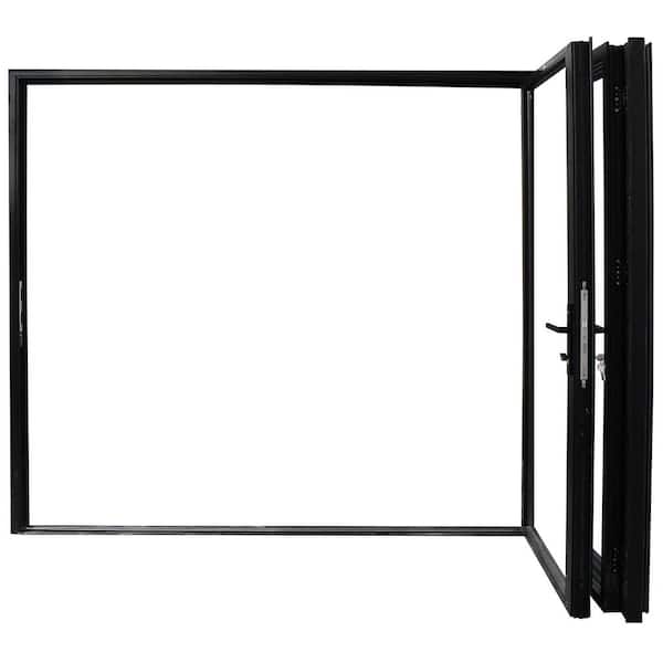 TEZA DOORS Teza 85 Series 96 in. x 80 in. Matte Black Left to