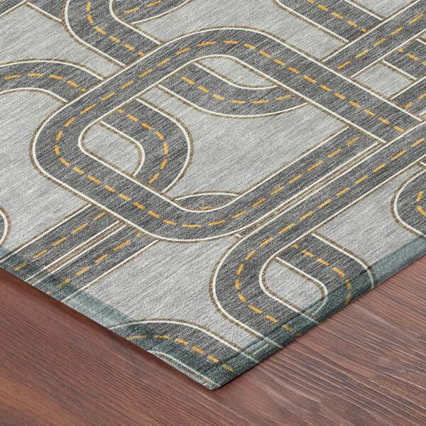 Chantille Machine Washable Indoor/Outdoor Abstract ACN2764 Pewter 2 ft. x 3 ft. Accent Rug