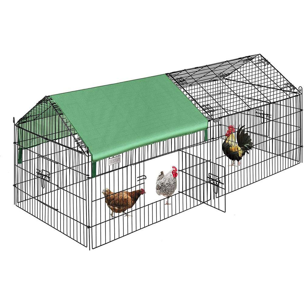 71"x30" Extra Large Galvanized Steel Chicken Coop Run - No Rust Outdoor Metal Enclosure For Backyard