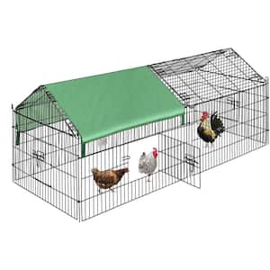 71 in. x 30 in. Foldable Outdoor Metal Chicken Coop with Weather Proof Cover