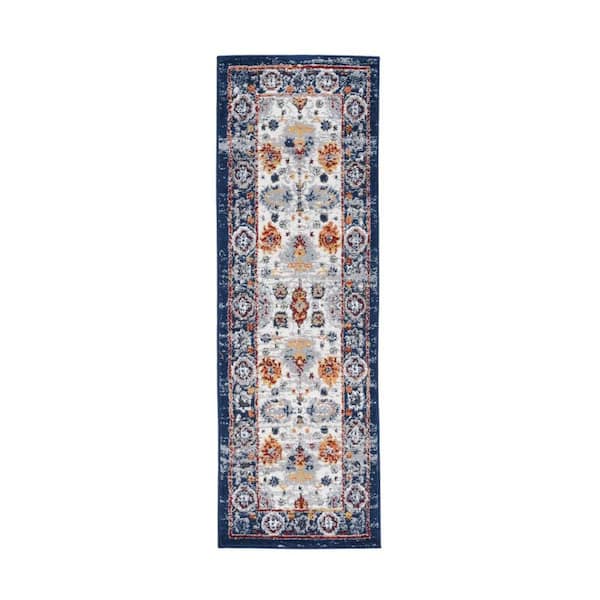 Amer Rugs Alexandria 2 ft.   x  6 ft.  Multi Floral Pattern Runner Rug for High Traffic Entryway Kitchen Hallway