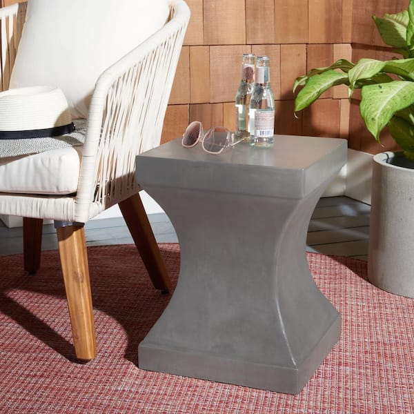 Curby Dark Gray Square Stone Indoor/Outdoor Accent Table