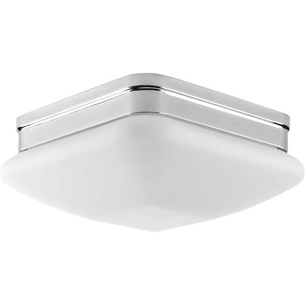 Progress Lighting Appeal Collection 2-Light Polished Chrome Flush Mount with Etched Opal Glass