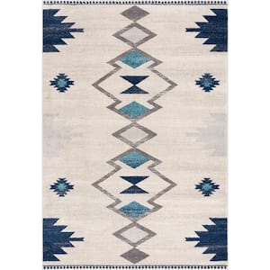 Savannah Modern Cream 7 ft. 9 in. x 10 ft. 9 in. Abstract Area Rug Large