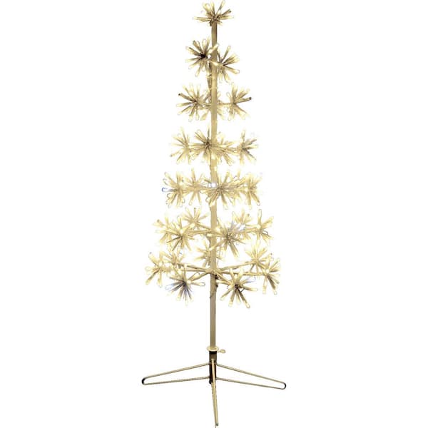 Fraser Hill Farm 36 In Christmas Metal Framed Decorative Tree With Metal Base And Twinkle Lights Ffchled036 Tr1 Wt The Home Depot