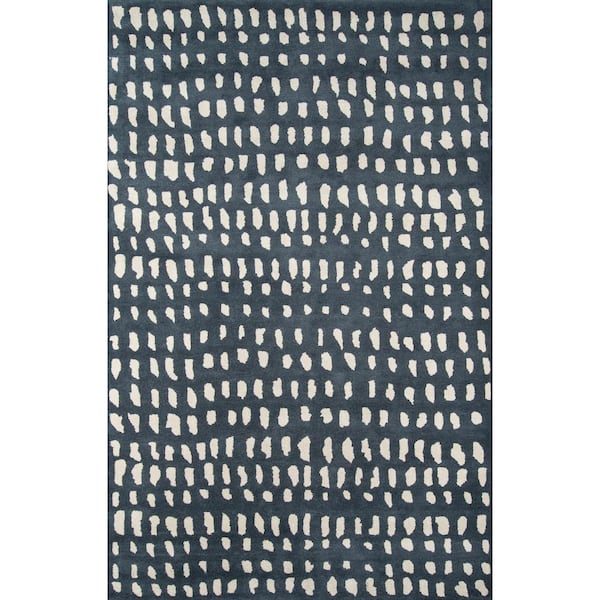Boho Dots Blue 5 ft. x 8 ft. Indoor Area Rug