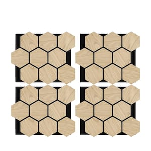 0.7 in. x 2 ft. x 2.5 ft. Natural Oak Wood Acoustic Panels, Yellow MDF Decorative Wall Paneling (4-Piece/Box)