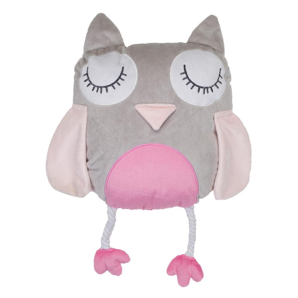 Pink owl outlet pillow