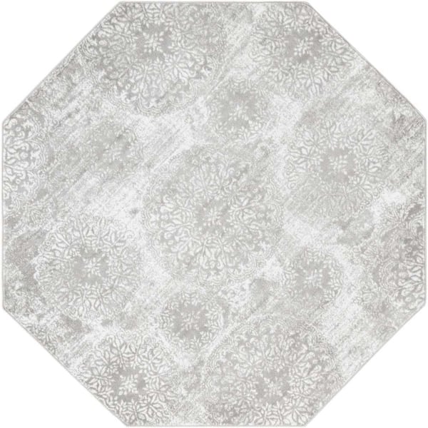 Sofia Grand Light Gray 7 ft. 10 in. x 7 ft. 10 in. Area Rug