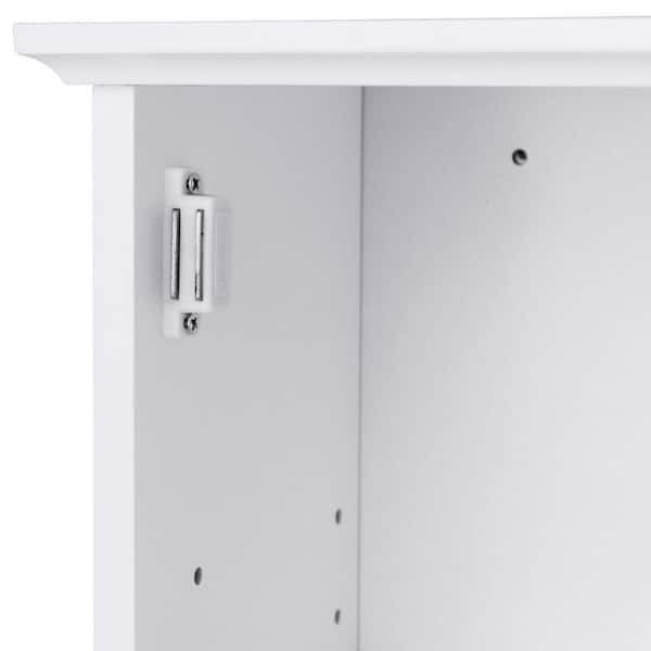 Bunpeony 14 in. W x 7 in. D x 20 in. H White Adjustable Hanging Bathroom Storage Wall Cabinet
