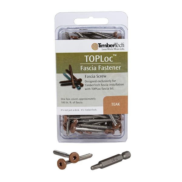 TOPLoc Composite Deck Screw for Fascia Teak 80 LF (100 1-3/4 in. #8 Torx Wafer Head Screws, 1-Bit)