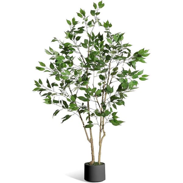 MOVECOM 6 ft. Ficus Trees Artificial Indoor, Fake Indoor Plant with Natural  Wood Trunk and Lifelike Fruits, Artificial Plants PHK_34F7YT7T-WLS - The  Home Depot
