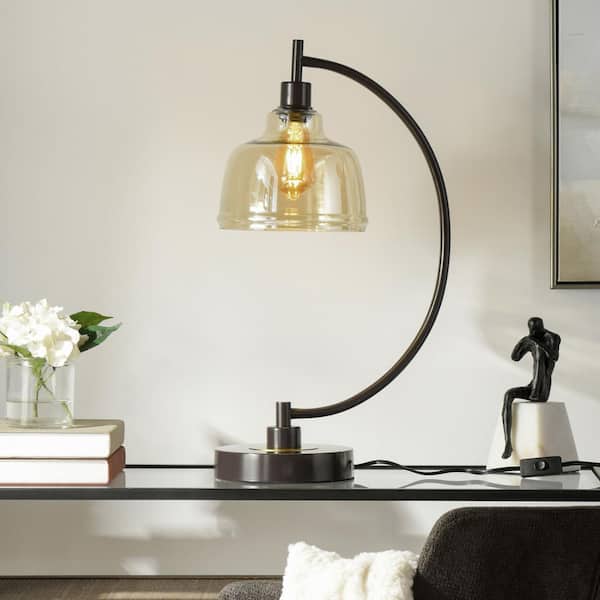 StyleCraft Black Water 26 in. Black, Gold Table Lamp