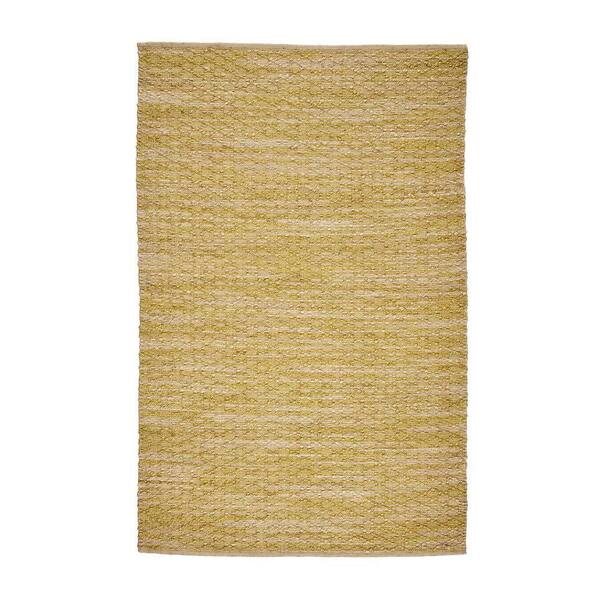 Unbranded Hannaford Yellow 5 ft. x 8 ft. Solid Hemp Area Rug