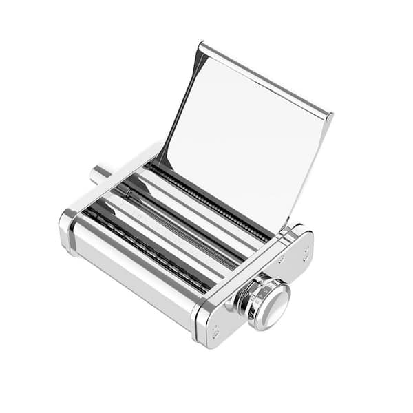 Stainless Steel 3-in-1 Pasta Maker Attachment for Stand Mixer w Roller, Spaghetti & Fettuccine Cutters, Removable Baffle