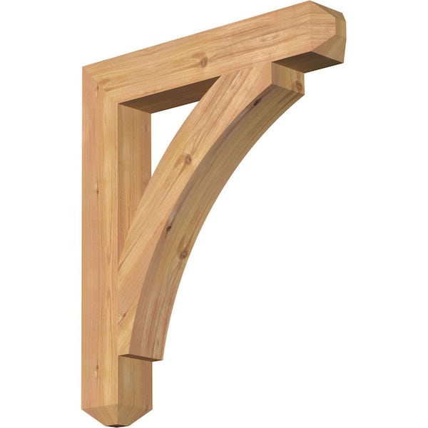 Ekena Millwork 3.5 in. x 26 in. x 22 in. Western Red Cedar Thorton Craftsman Smooth Bracket