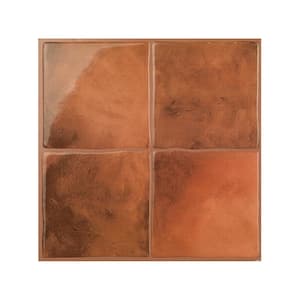 Zellige Safi Orange 9 in. x 9 in. Vinyl Peel and Stick Tile (2.22 sq. ft./ 4-Pack)