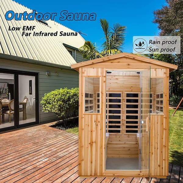 HwoamneT 4-Person Far Infrared Sauna for Indoors and Outdoors 8 Low EMF  Heaters, 2,050-Watt, Canadian Hemlock, LED Reading Lamp HM-9014GB - The  Home Depot