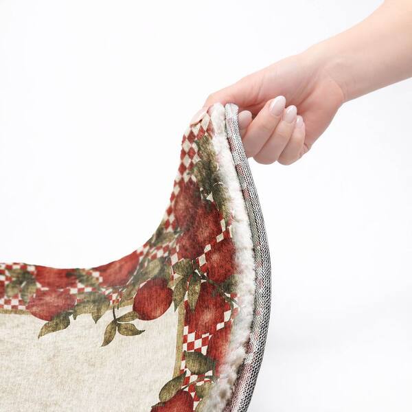 Dream Shag Premium Machine Washable Abstract ADS164 Apple 3 ft. x 4 ft. Area Rug