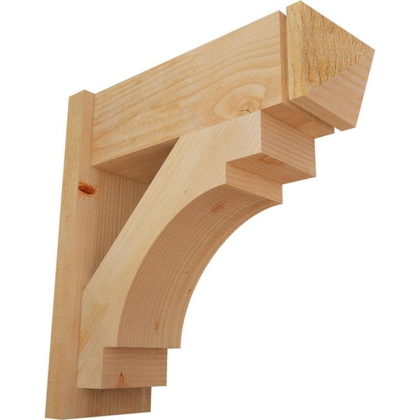 Ekena Millwork 8 in. x 24 in. x 24 in. Merced Arts and Crafts Rough Sawn Douglas Fir Outlooker