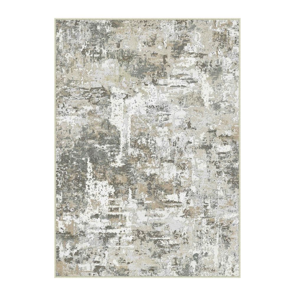 Polaris Brown 5 ft. x 7 ft. Washable Modern Abstract Area Rug price history on PriceWatchPro