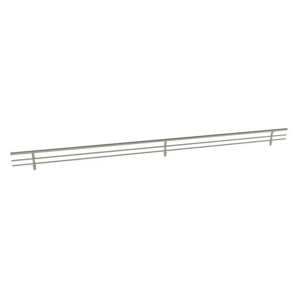 30 in. W Satin Metal Steel Wire Shoe Fence Rail for Angled Closet Shoe Shelves, Fits up to 4-Pairs