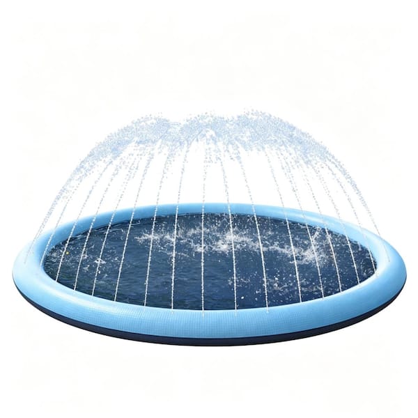 117 in. x 3.9 in. Round Above Ground Pool,Non-Slip Splash Pad for Kids and Dog