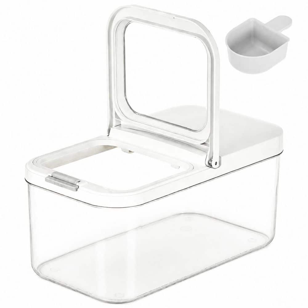 Clear 11 lb Rice Dispenser with Measuring Spoon, 6 L Airtight Food Storage Bin for Pantry Organization price history on PriceWatchPro