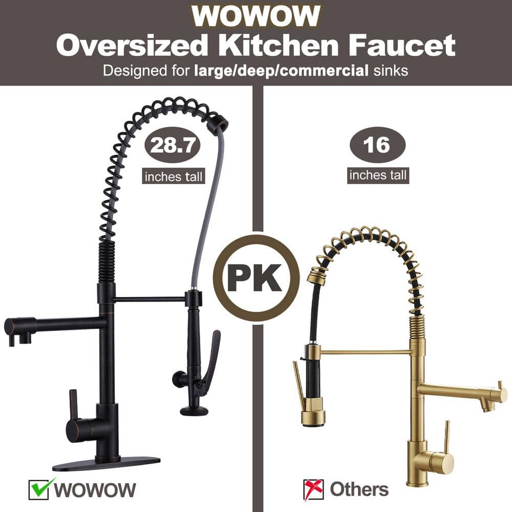 Oil Rubbed Bronze Single Handle Pull Out Sprayer Kitchen Faucet