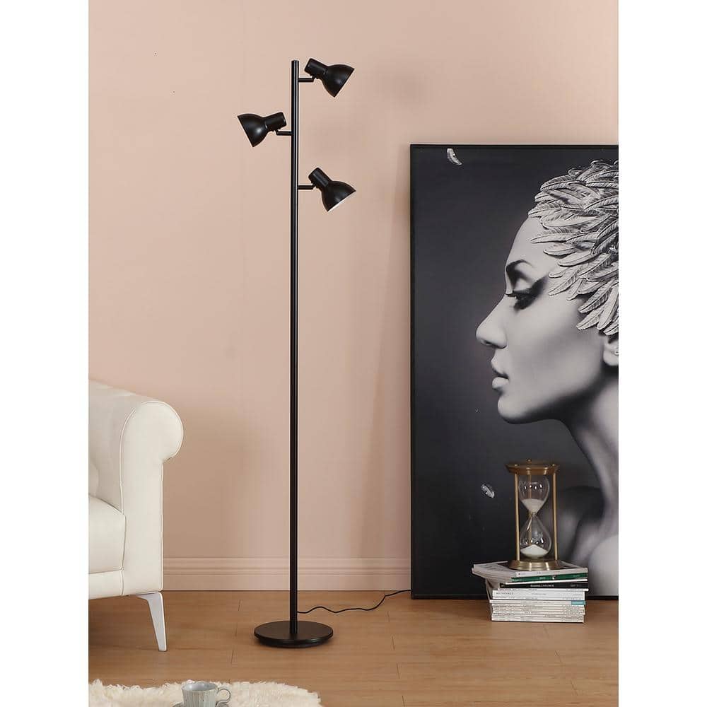 Ethan Classic Black Adjustable Multi-head LED Floor Lamp