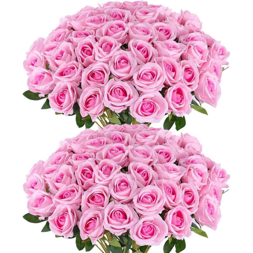 14 in. Pink Indoor/Outdoor Artificial Roses UM834M - The Home Depot